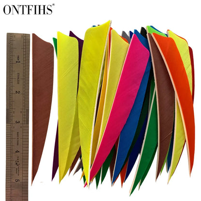 ONTFIHS 5inch Solid Color Shield Arrow Feathers Fletchings