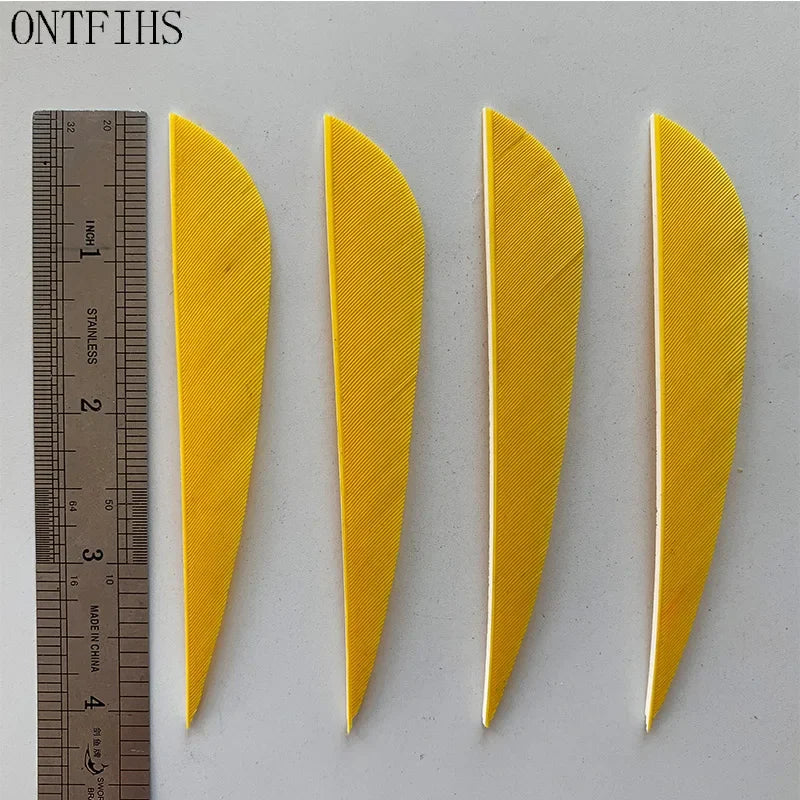 ONTFIHS 4" Solid Color Parabolic Arrow Feathers Fletchings