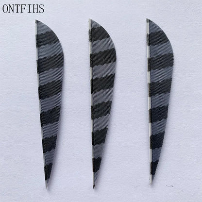 ONTFIHS Parabolic One Side Striped 3" Arrow Feathers Fletchings