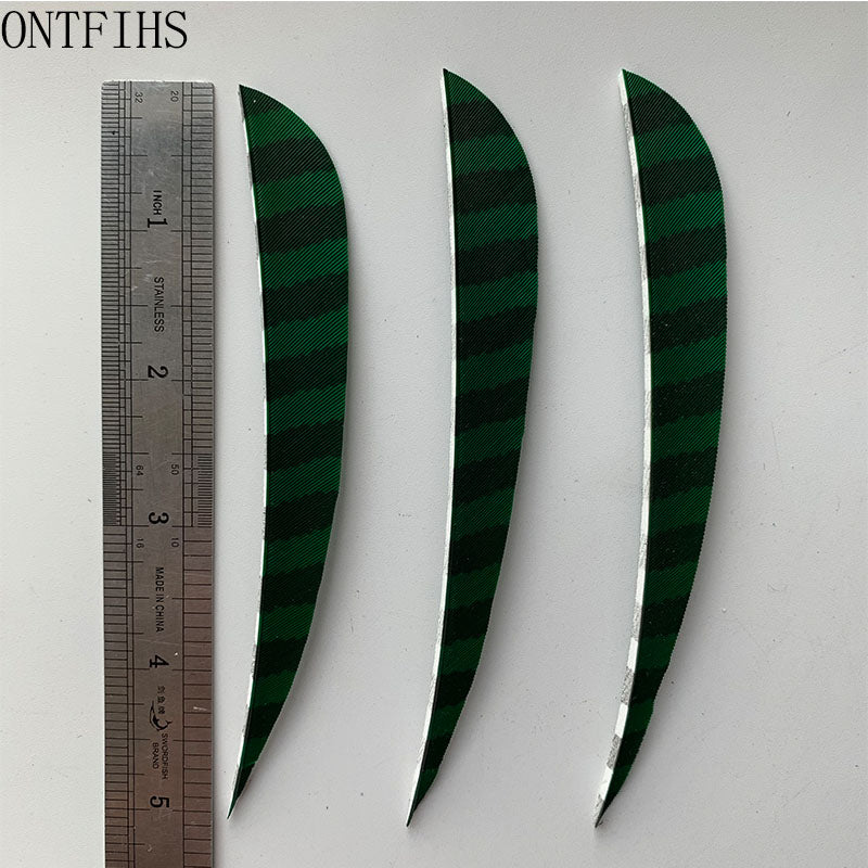 ONTFIHS Parabolic One Side Striped 5" Arrow Feathers Fletchings