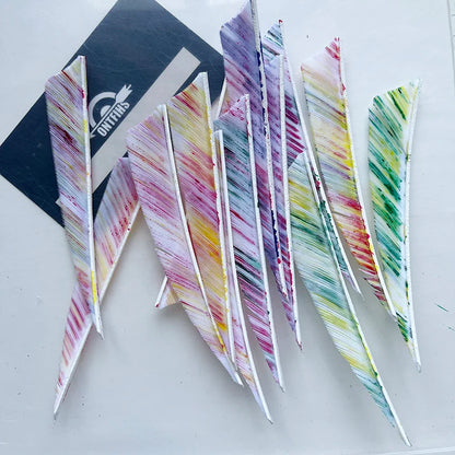 4 inch shield cut camo arrow feathers